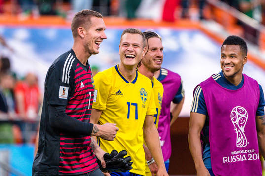 goalkeeper Robin Olsen, Viktor Claesson Martin Olsson of