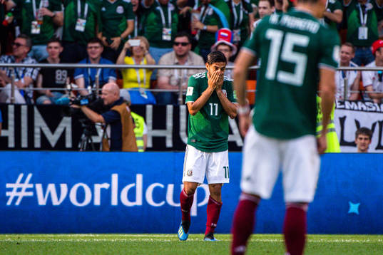 Carlos Vela of Mexico looks dejected