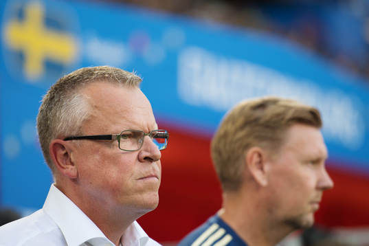 Head coach Janne Andersson and assistant coach Peter