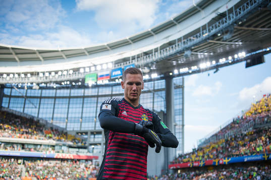 Goalkeeper Robin Olsen of Sweden