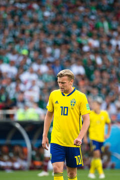 Emil Forsberg of Sweden looks dejected