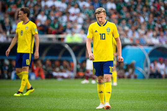 Emil Forsberg of Sweden looks dejected