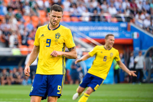 Marcus Berg of Sweden looks dejected