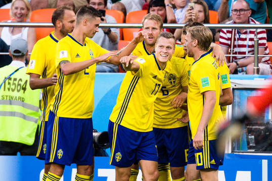 Players of Sweden celebrates