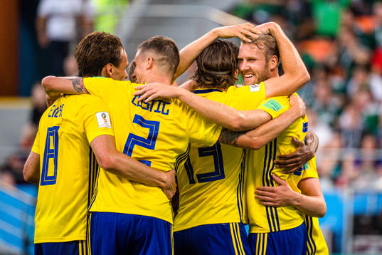 Ola Toivonen of Sweden celebrates the 0-3 goal