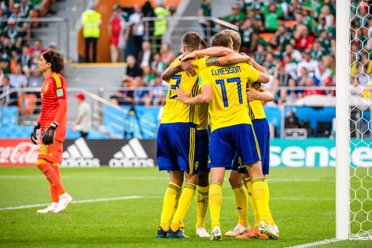 Players of Sweden celebrates the 0-3 goal