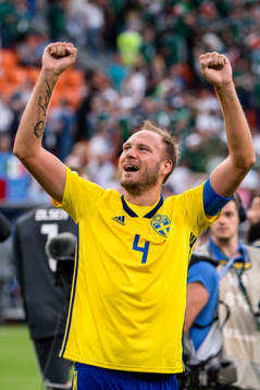 Andreas Granqvist of Sweden celebrates