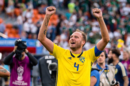 Andreas Granqvist of Sweden celebrates