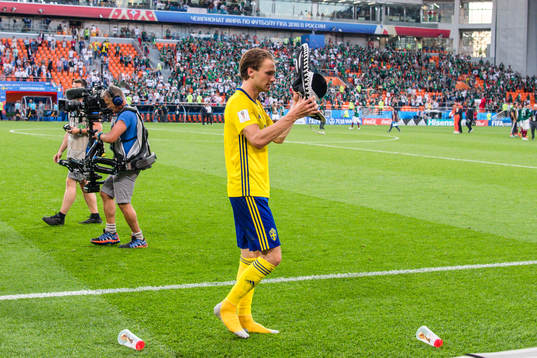 Albin Ekdal of Sweden celebrates with a sombrero