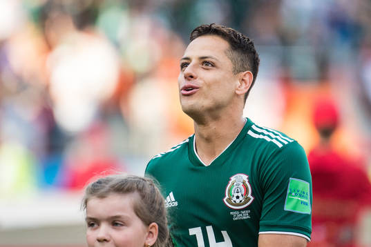 Javier Hernandez of Mexico prior the FIFA World Cup group