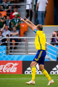 Andreas Granqvist of Sweden celebrates the 0-2 goal