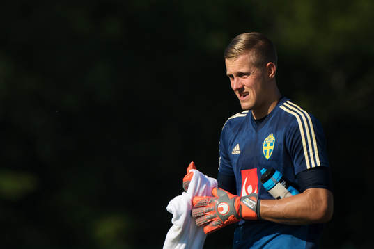 Goalkeeper Karl-Johan Johnsson of the Swedish national