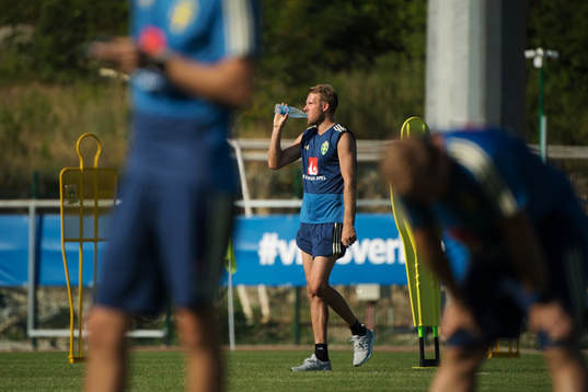 Ola Toivonen of the Swedish national football team at a