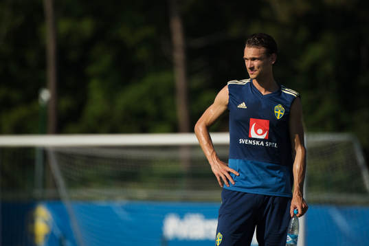 Albin Ekdal of the Swedish national football team at a
