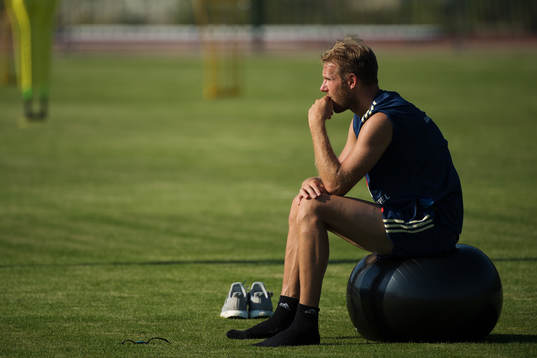 Ola Toivonen of the Swedish national football team at a