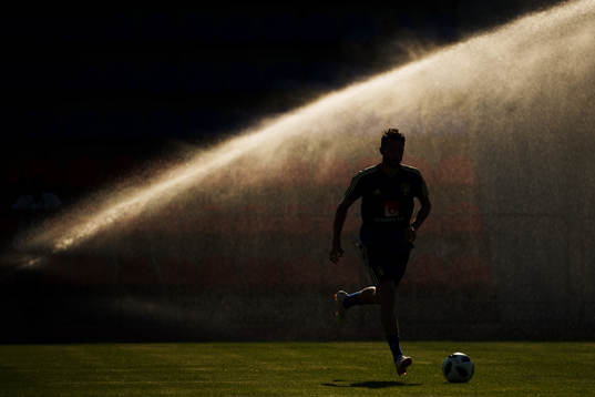 Marcus Rohdén of the Swedish national football team run in
