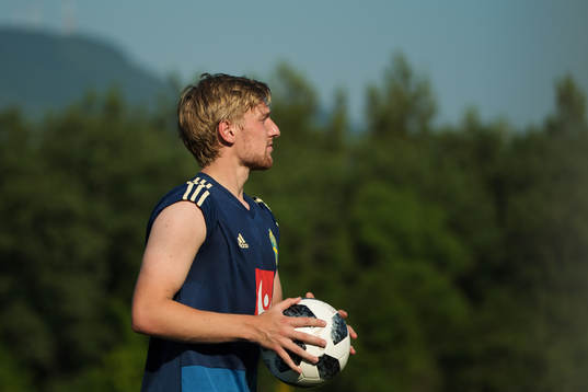 Emil Forsberg of the Swedish national football team at a