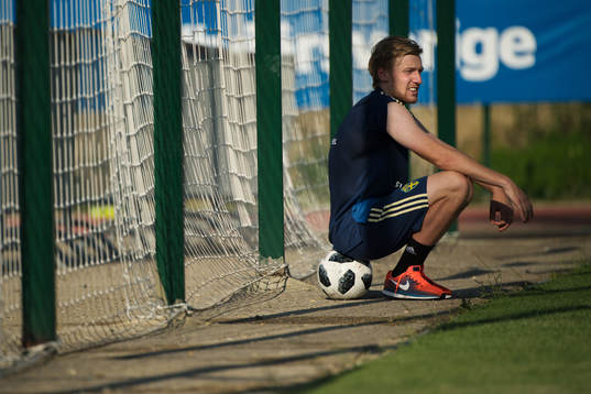 Emil Forsberg of the Swedish national football team at a