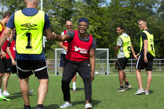 Zack Senghore deltar i ett träningspass i träningsformen