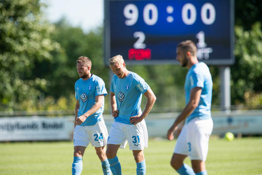 Malmö FFs Lasse Nielsen, Franz Brorsson and Egzon Binaku