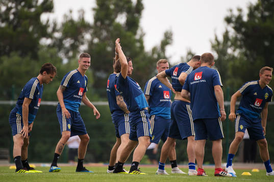 Gustav Svensson of the Swedish national football team at a