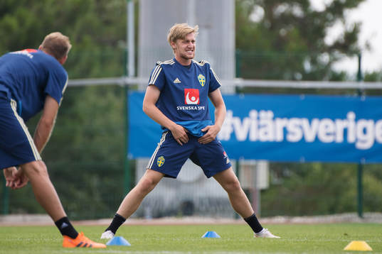 Emil Forsberg of the Swedish national football team at a