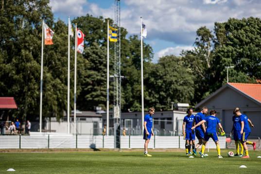 Spelare värmer upp