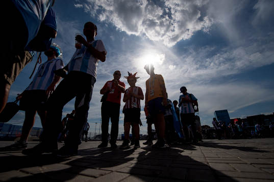 Audience prior to the FIFA World Cup round of 16 match