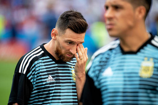 Lionel Messi of Argentina prior the FIFA World Cup round of