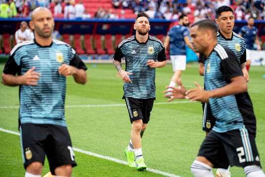 Lionel Messi of Argentina prior the FIFA World Cup round of