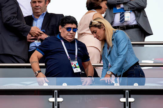 Diego Maradon in the stands