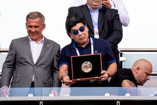 Diego Maradona in the stands