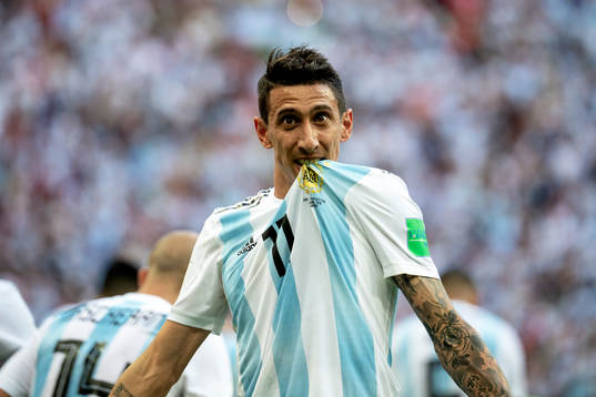 Angel Di Maria of Argentina celebrates