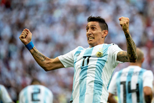 Angel Di Maria of Argentina celebrates