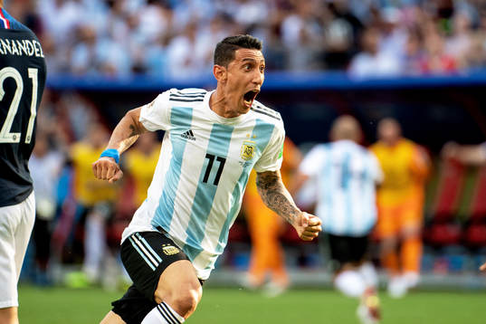 Angel Di Maria of Argentina celebrates