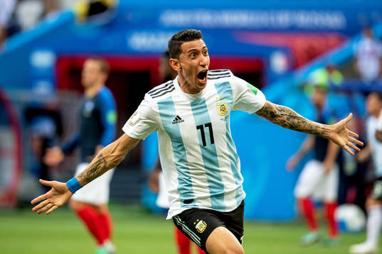 Angel Di Maria of Argentina celebrates