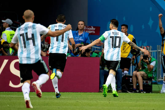 Lionel Messi of Argentina celebrates