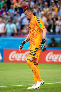 goalkeeper Franco Armani of Argentina looks dejected
