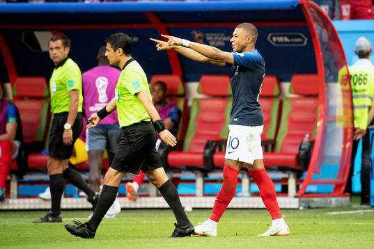 Kylian Mbappe of France celebrates