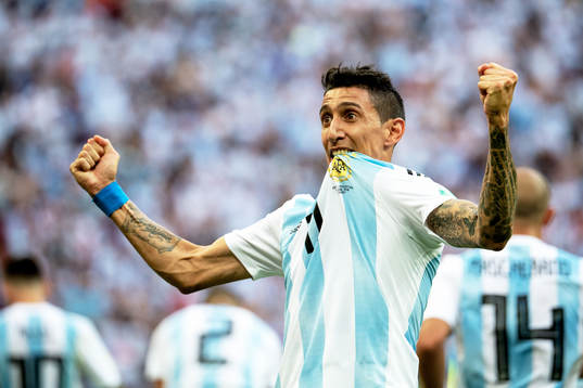 Angel Di Maria of Argentina celebrates