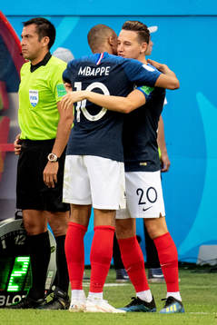 Kylian Mbappe and Florian Thauvin of France