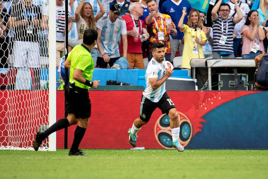 Sergio Aguero of Argentina celebrates