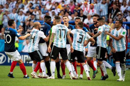 A brawl between the teams