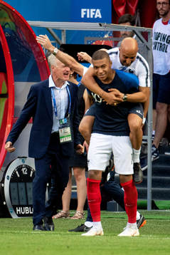 Kylian Mbappe of France celebrates