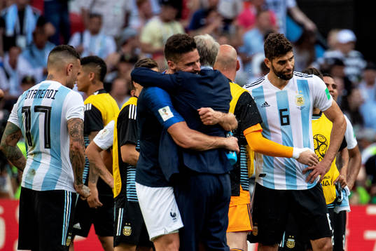 Federico Fazio of Argentina looks dejected
