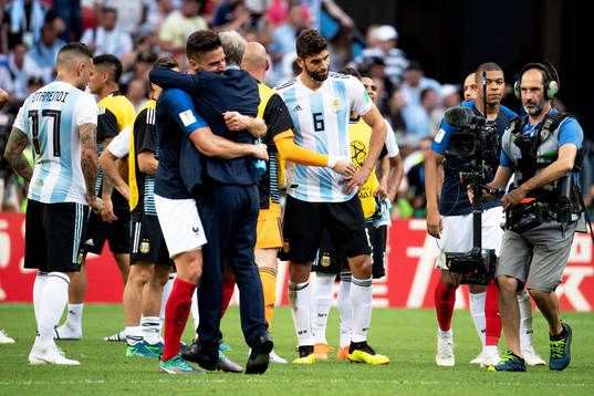 Federico Fazio of Argentina looks dejected