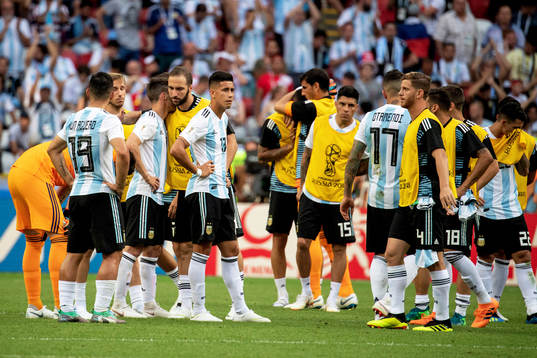 Players of Argentina looks dejected