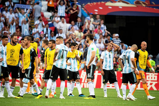 Players of Argentina looks dejected