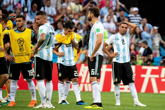 Players of Argentina looks dejected