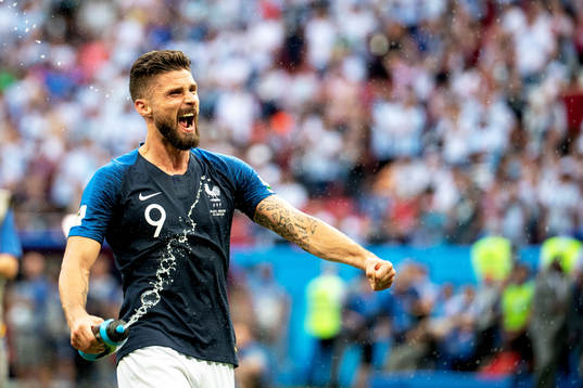 Olivier Giroud of France celebrates